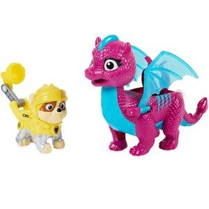 Paw Patrol, Rescue Knights Rubble and Dragon Blizzie Action Figures Set